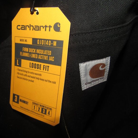 Carhartt Firm Duck Insulated Flannel-Lined Active Black 3XL – Loose Fit Jacket - Picture 6 of 9